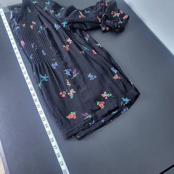 Old Navy Womens Floral Top Black Size Large Boho Long Sleeve Feminine Flowy - Picture 7 of 7